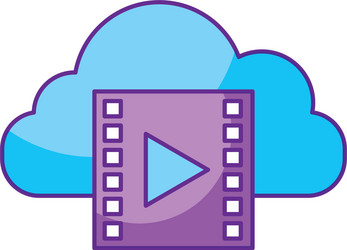 Cloud computing with tape media player isolated vector