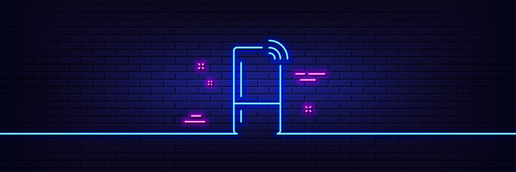 Refrigerator with wifi function line icon fridge vector