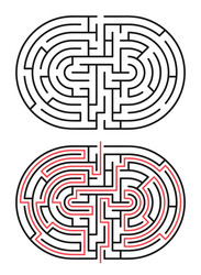 rgb abstract maze labyrinth with entry and exit vector image
