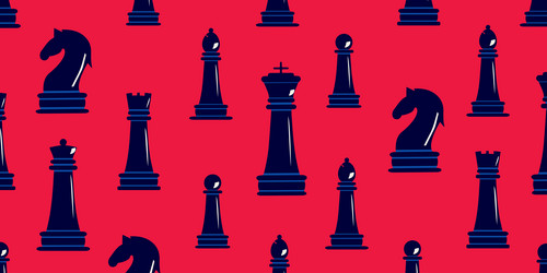 Set of chess pieces pattern in trendy style vector