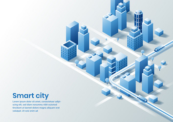 smart city isometric design concept of simple vector