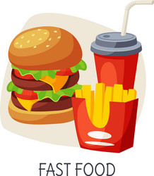 Unhealthy food for brain fast burger vector