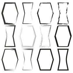 abstract hexagon shapes distorted vector image