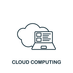 cloud computing icon line simple vector image