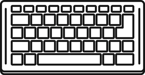 computer keyboard icon outline style vector image