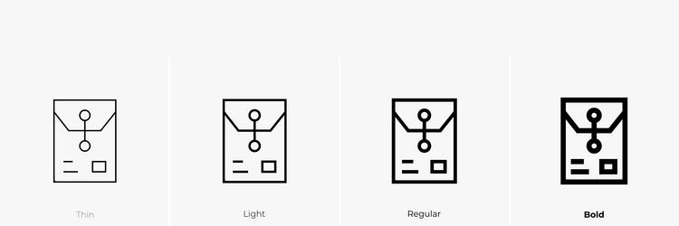 document icon thin light regular and bold style vector image