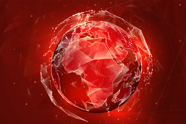 globe planet earth from dots concept bigdata vector image