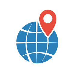 Map pointer flat icon location destination pin vector