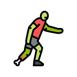 Zombie scary color icon Royalty Free Vector Image