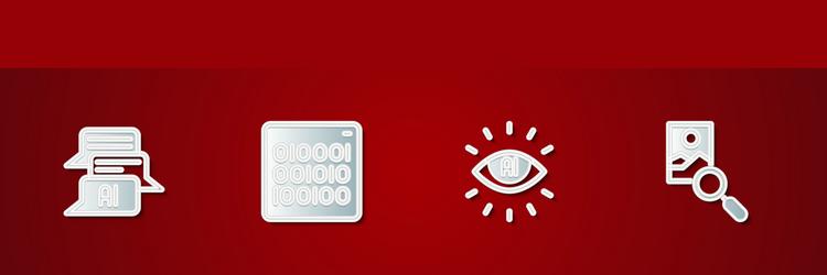 set chat bot binary code artificial intelligence vector image
