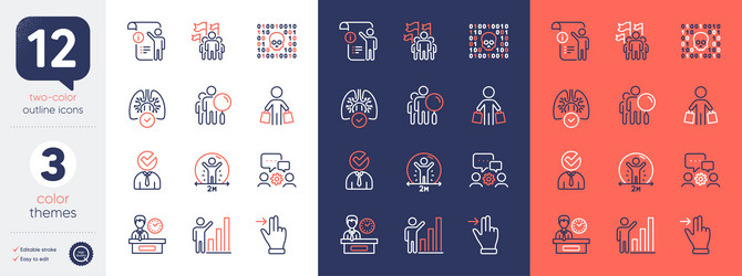 set of binary code presentation time and graph vector image