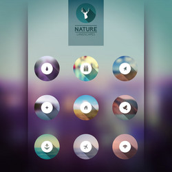 Web and mobile interface template icons blurred vector