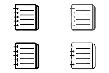 line art icon set open notebook or diary vector image