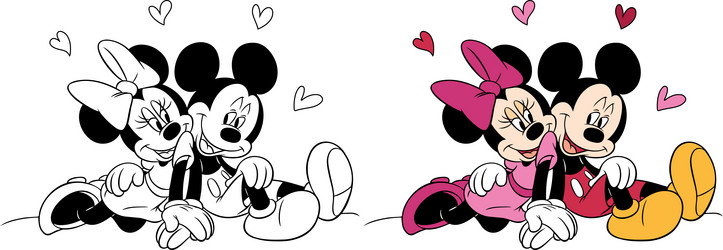 Mickey mouse cartoon mickey and minnie mouse Vector Image