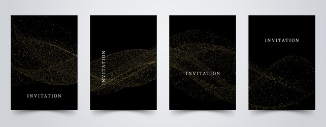 set of abstract golden wave pattern minimal vector image