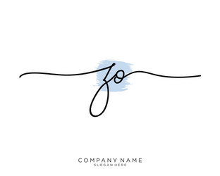 Initial zo handwriting logo with circle template Vector Image