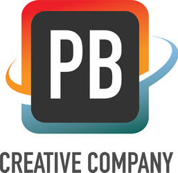 initial letter pb swoosh creative design logo vector image