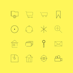 interface linear icon set simple outline icons vector image