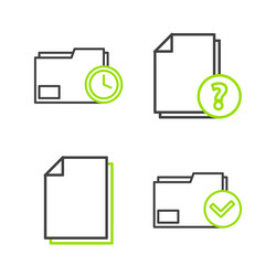 set line document folder and check mark unknown vector image