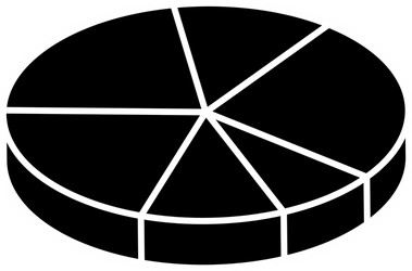 silhouette circular statistical graph isolated vector image