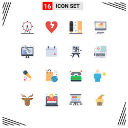 group 16 modern flat colors set for coding vector image