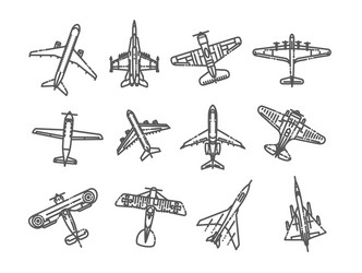 Modern types planes vector