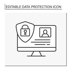 security system line icon vector image