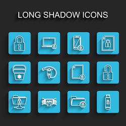 set line ftp folder and lock computer api vector image
