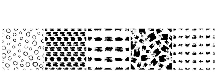 set of seamless patterns with scribble smears vector image