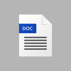 Doc text document file format icon vector