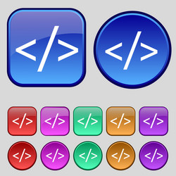 code sign icon programming language symbol set vector image