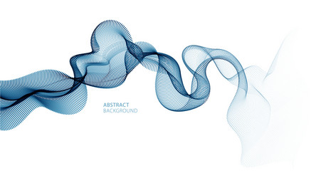 flowing particles wave dynamic sound motion curve vector image