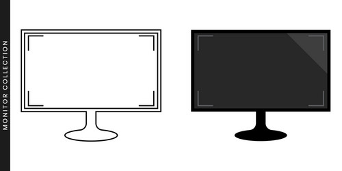 Monitor with a blank and isolated screen vector