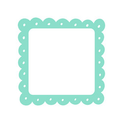 scalloped edge square frame badge simple label vector image