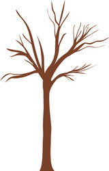 Tree trunk with branchs without leaves vector