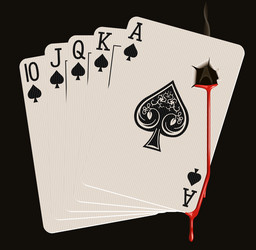 Bleeding Royal Flush Vector Image