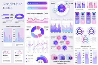 Bundle infographic ui ux kit elements vector