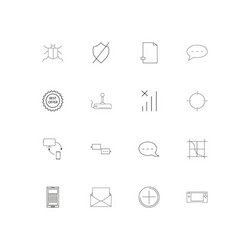 internet technologies simple linear icons set vector image