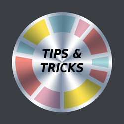 tips and tricks web button round metallic vector image