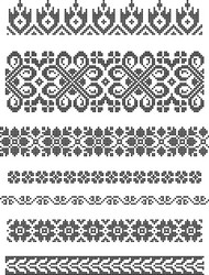 Sewing stitch line set - colorful embroidery Vector Image
