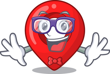 geek navigation pin location map character cartoon vector image