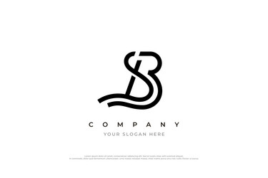 Letter sb monogram logo design Royalty Free Vector Image