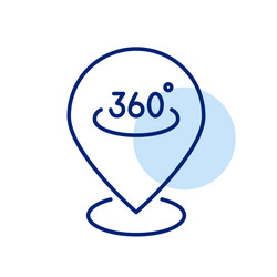 map pointer with 360 degree symbol vector image