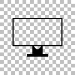 monitor with a blank and isolated screen vector