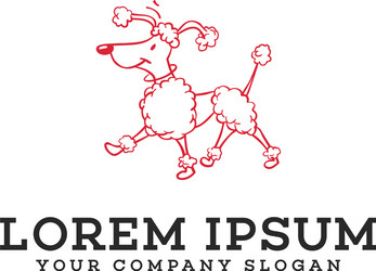 Poodle Pet Logo - Walk Dog Concept Vector Image