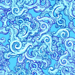 Blue vintage waves Royalty Free Vector Image - VectorStock