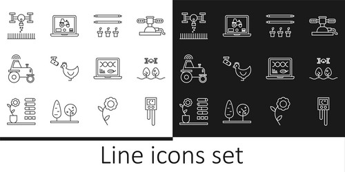 set line temperature and humidity sensor smart vector image