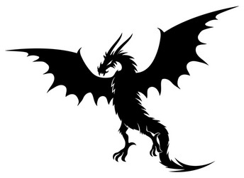 Black Dragon Emblem Vector Image