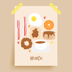 Breakfast concept brunch Royalty Free Vector Image