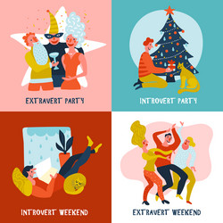 Extrovert Introvert Party vector image